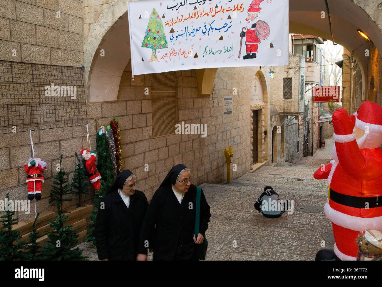 Israel Jerusalem Old City Christian Quarter Two Nones Passing By A Christmas Shop Stock Photo Alamy Israel Jerusalem Old City Christian Quarter Two Nones Passing By A Christmas Shop Stock Photo Alamy