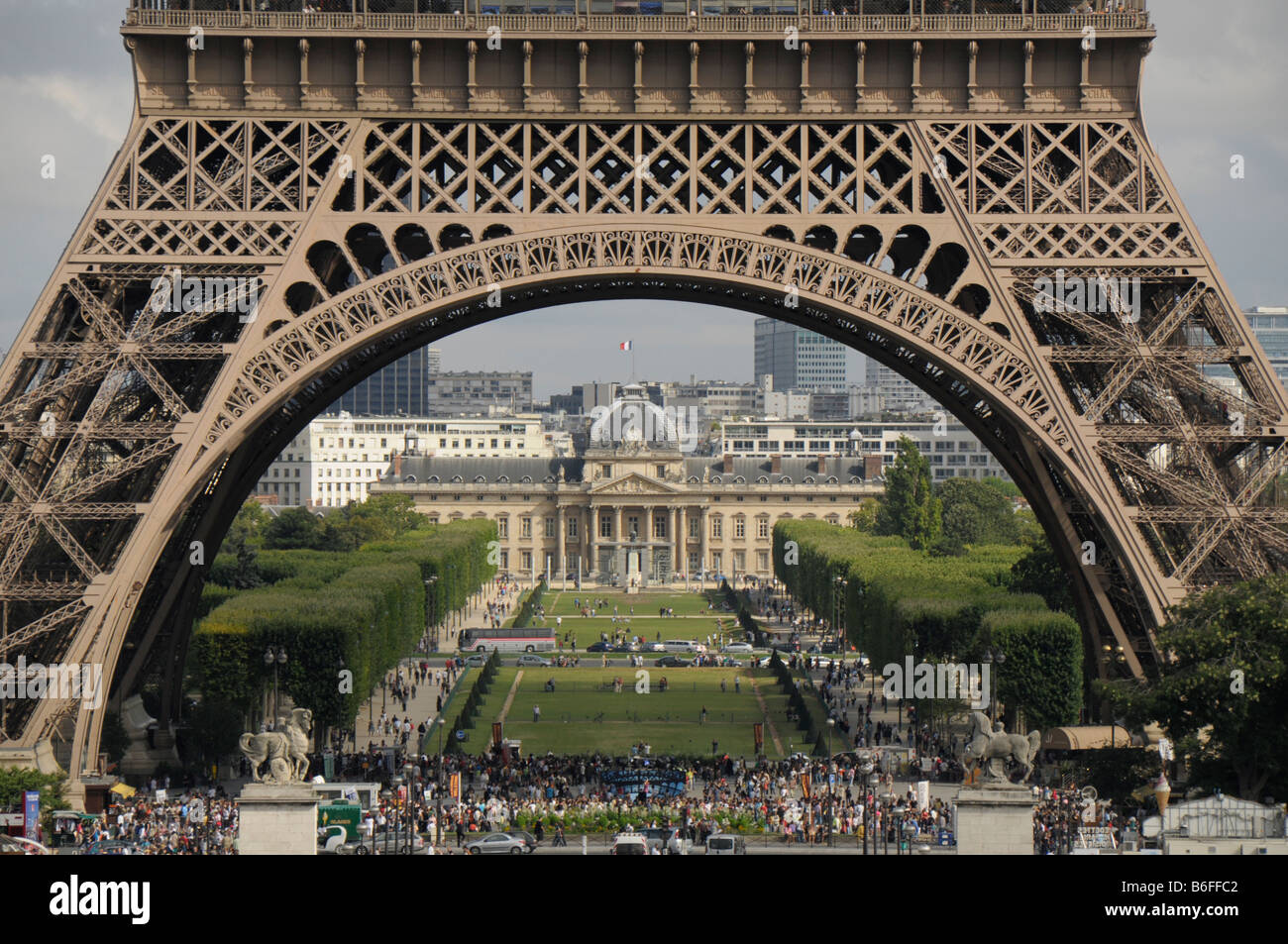 Base of the Eiffel Tower over the Parc du Champs de Mars, Paris, France,  Europe Stock Photo - Alamy