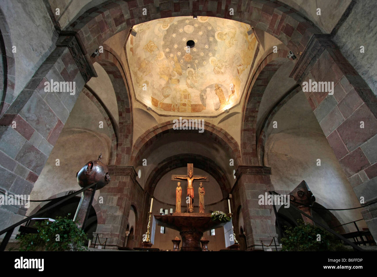 Interior of the Collegiate Church in San Candido / Innichen in Pustertal Valley, Alto Adige, Italy, Europe Stock Photo