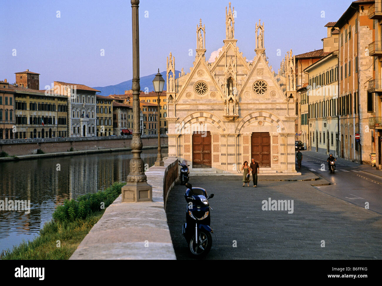 Palazzo alla Giornata, Arno, Santa Maria della Spina, Pisa, Tuscany, Italy, Europe Stock Photo