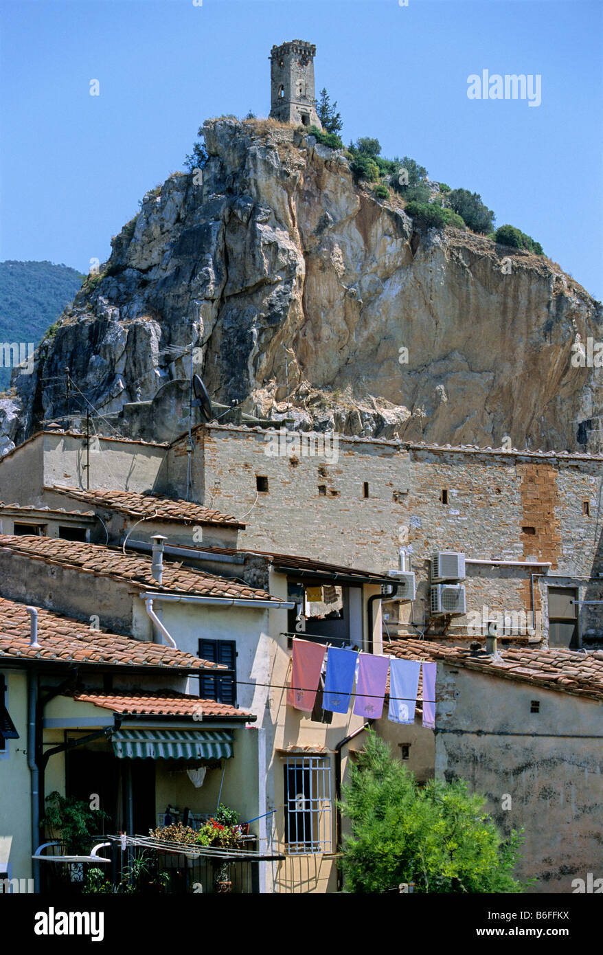 La Torre degli Upezzinghi, Rocca di Caprona, Caprona, Province of Pisa, Tuscany, Italy, Europe Stock Photo