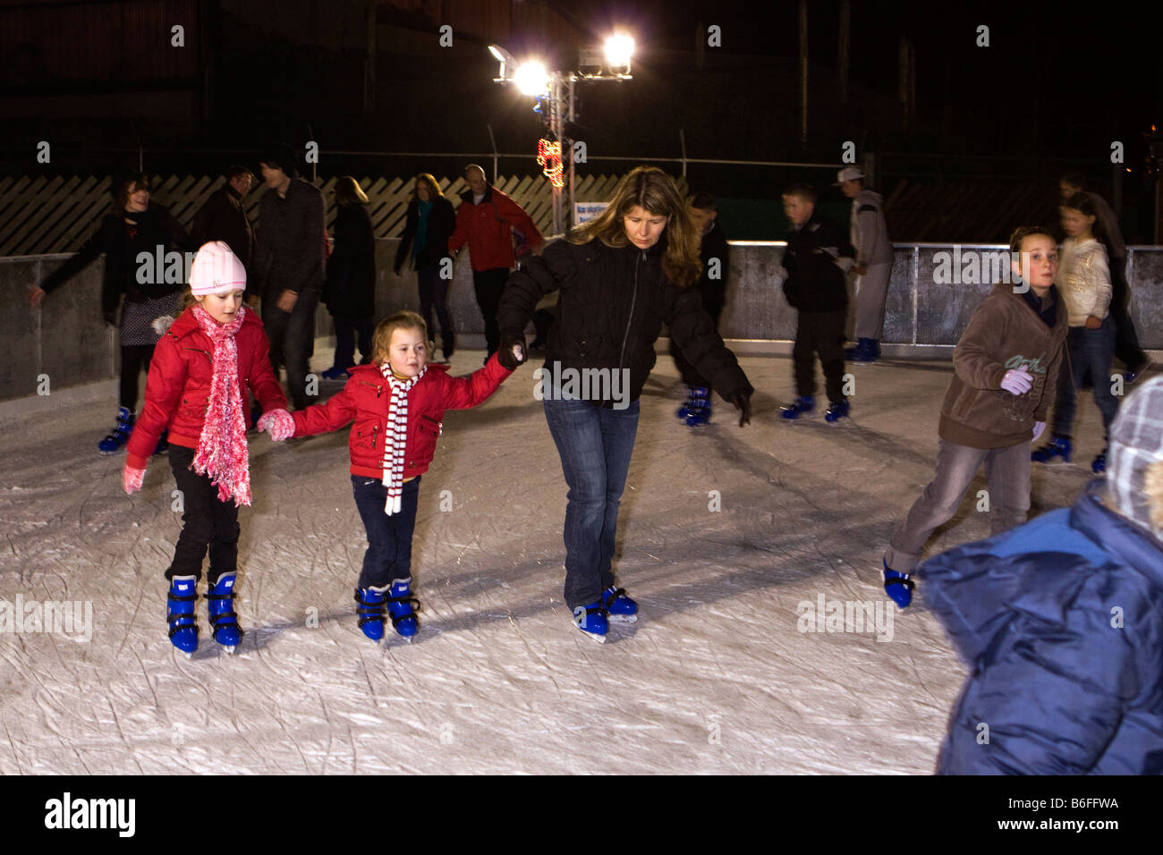 UK Cheshire Chester Zoo Frost Fair King family mother and children