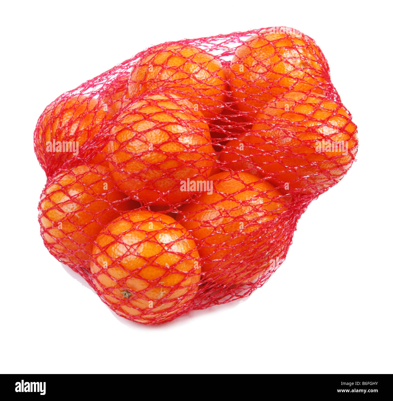 Net of Supermarket Bought Clementines Stock Photo