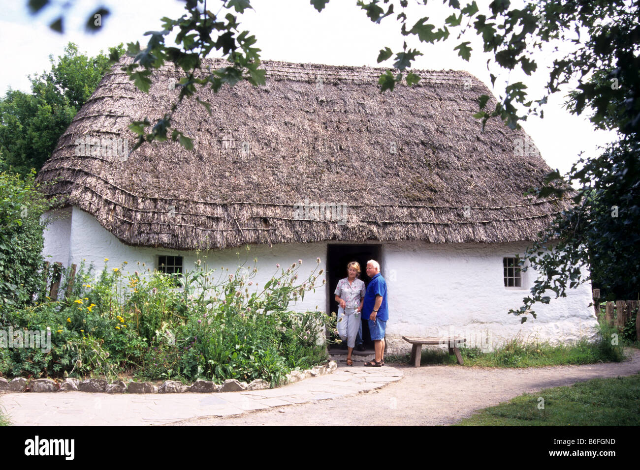 Traditional cottages, Welsh village, Wales, UK Stock Photo Alamy