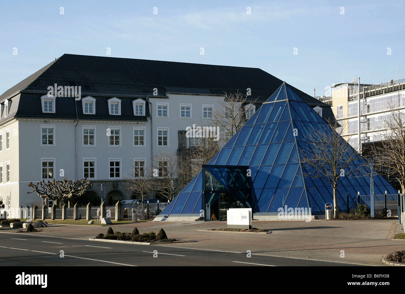 Corporate headquarters of Merck KGaA, Darmstadt, Hessen, Germany, Europe Stock Photo