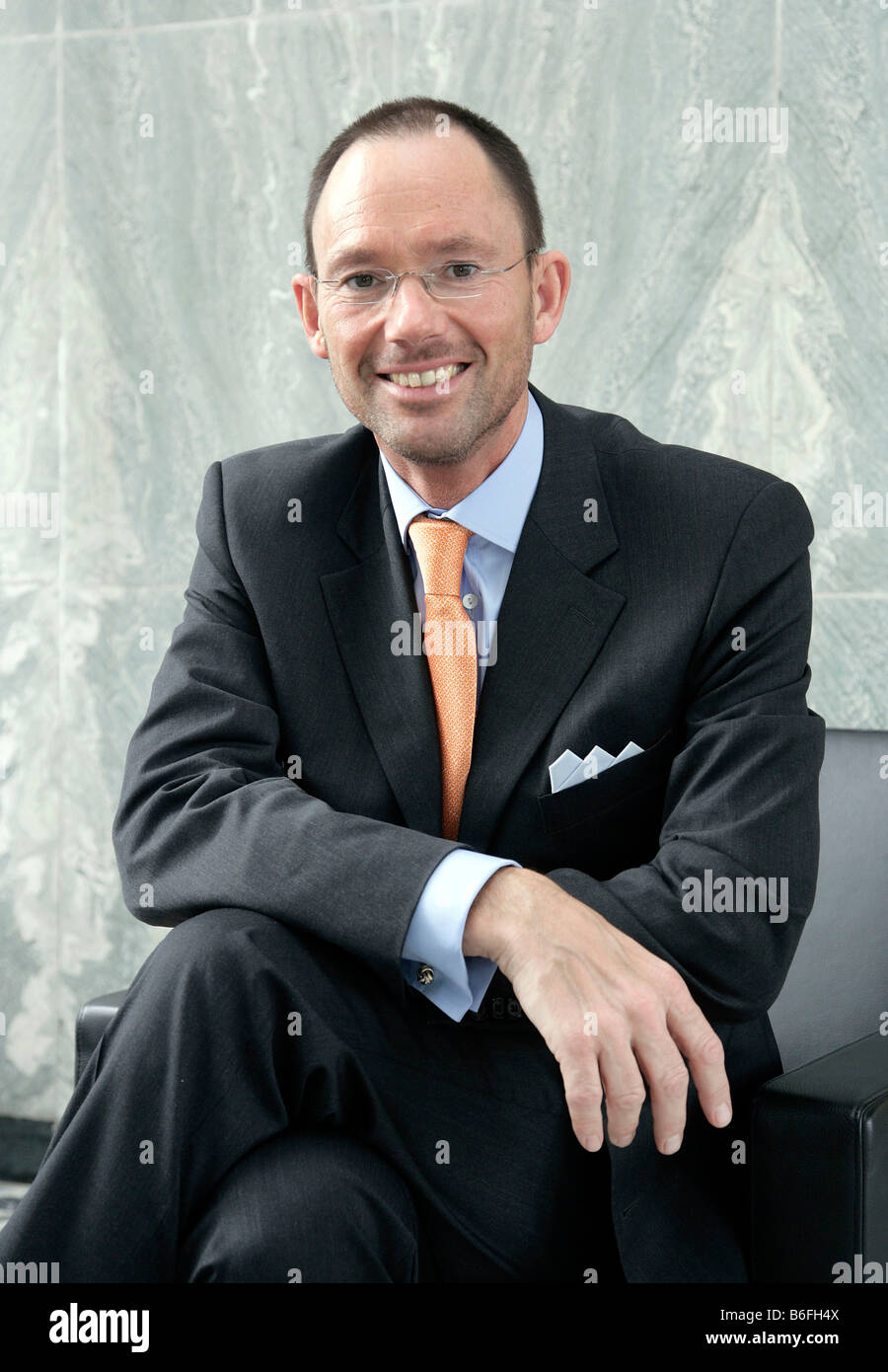 Klaus L Wuebbenhorst, chairman of the GfK AG, Gesellschaft fuer Konsumforschung or Consumer Research Enterprise, during the pre Stock Photo