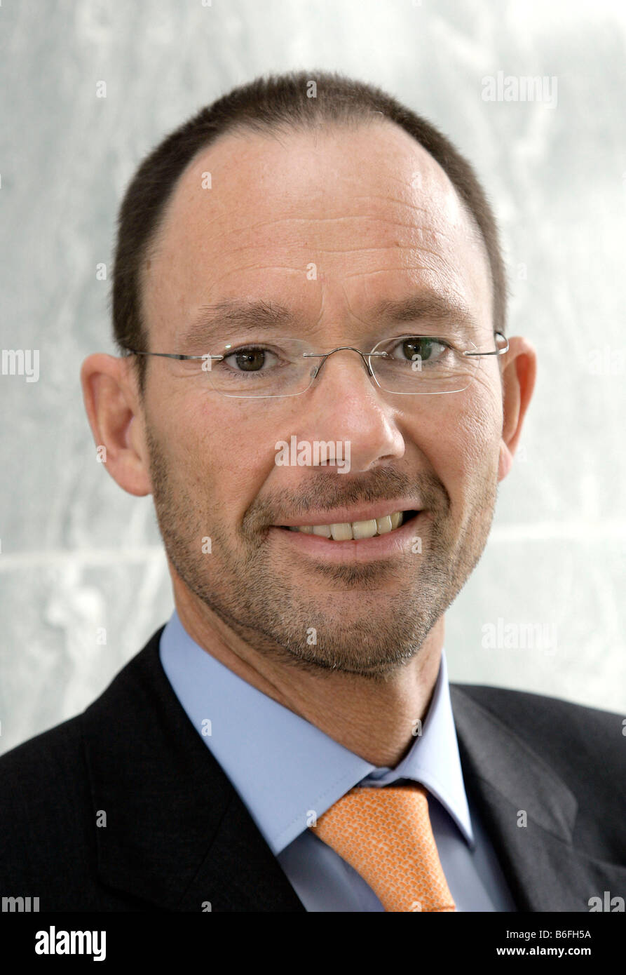 Klaus L Wuebbenhorst, chairman of the GfK AG, Gesellschaft fuer Konsumforschung or Consumer Research Enterprise, during the pre Stock Photo