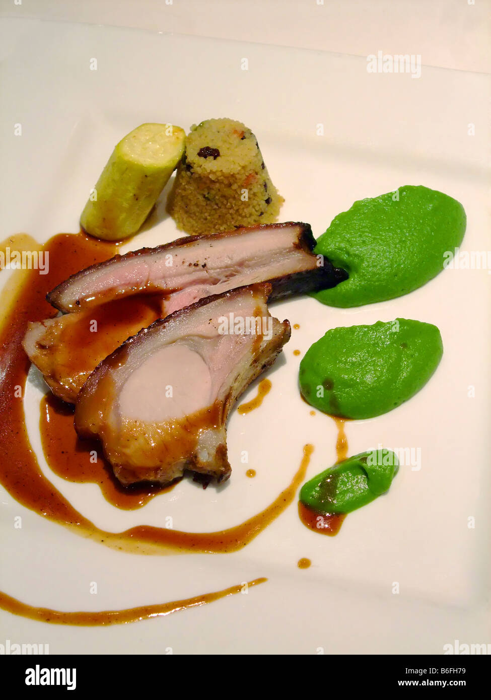 French meal with pork meat Stock Photo Alamy