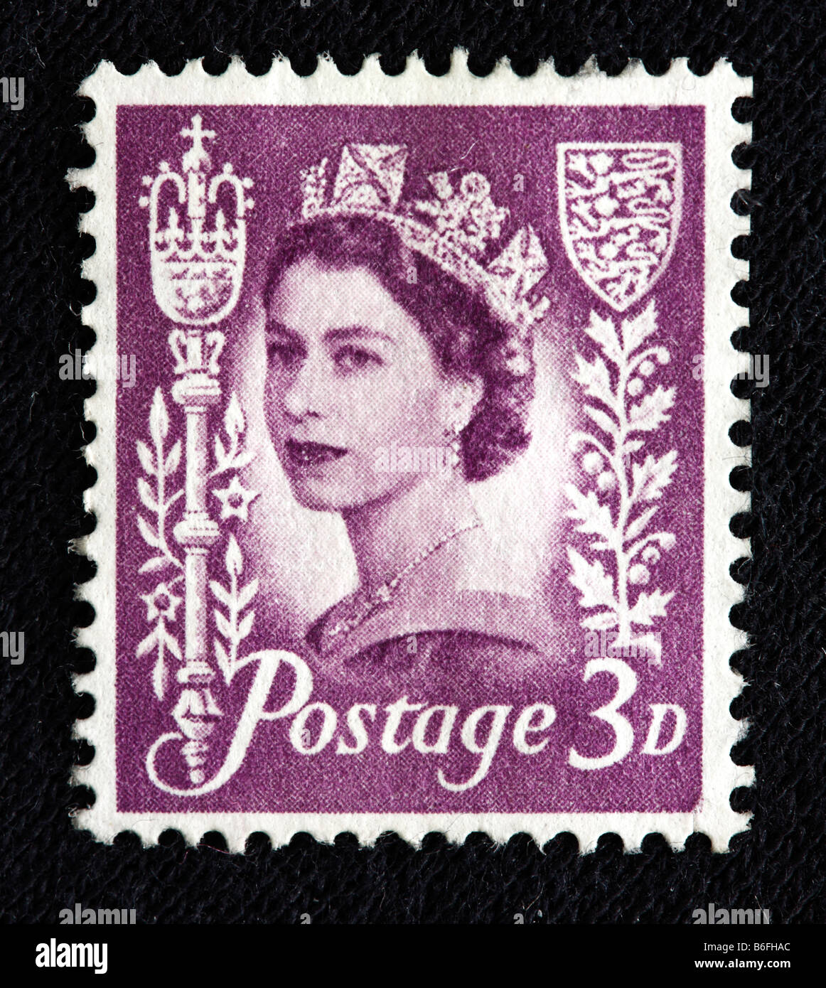 Queen Elizabeth II of the UK (1952 to present), postage stamp, UK Stock