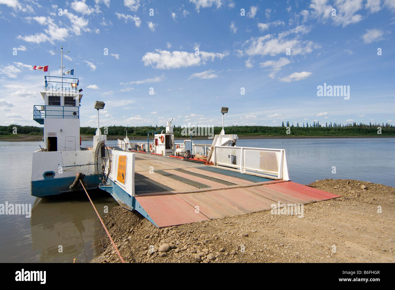 Public ferry across the Peel River, Dempster Highway, Yukon Territory