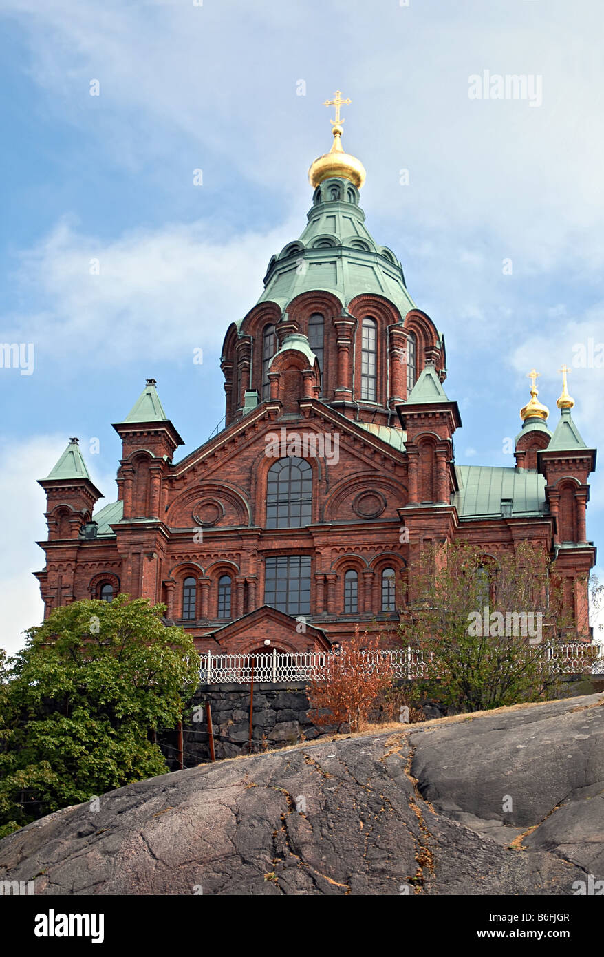 Uspenski Cathedral in the centre of Helsinki, Finland, Helsinki Stock Photo