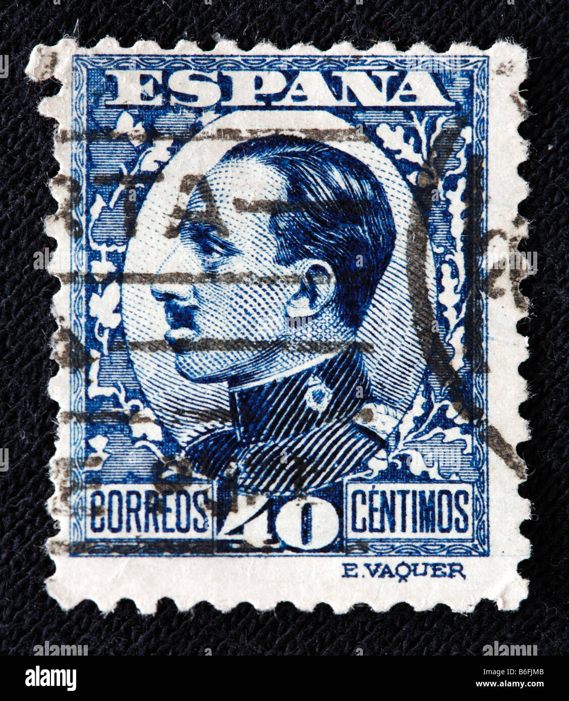 King Alfonso XIII of Spain (1886-1931), postage stamp, Spain Stock Photo