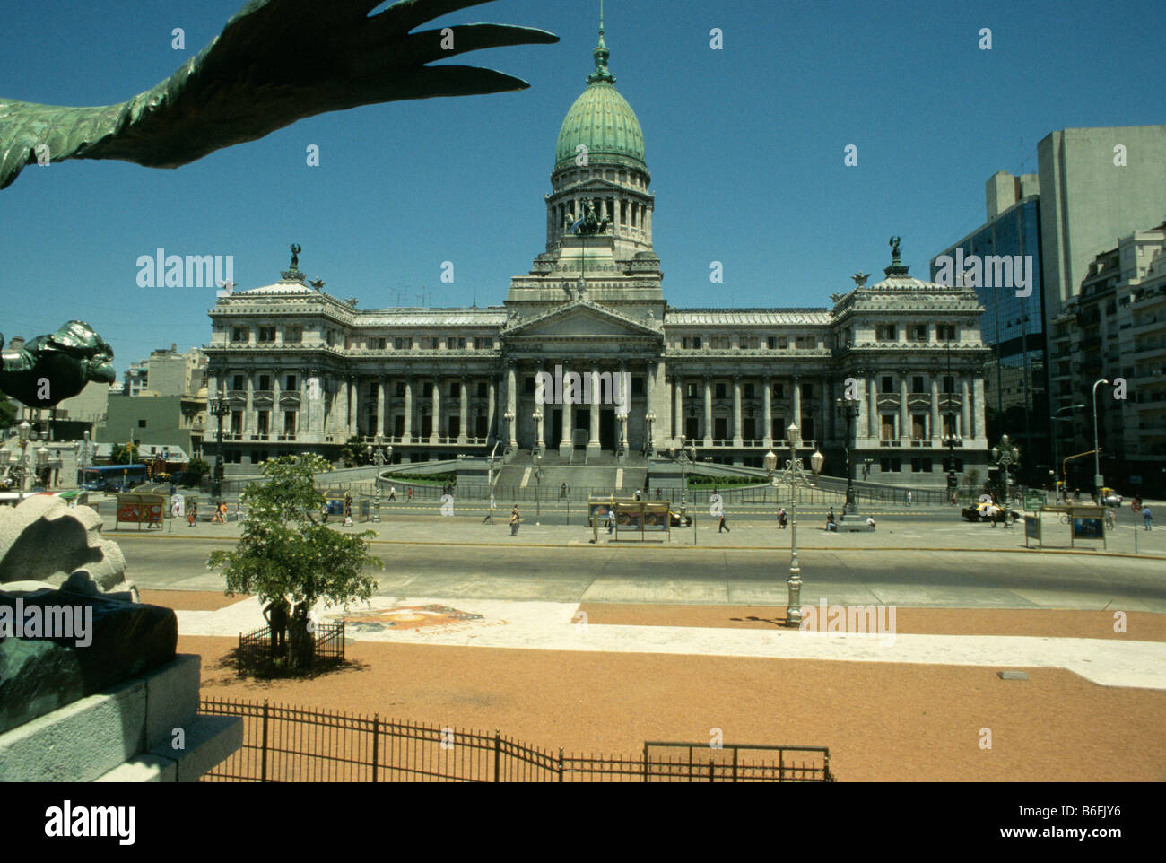Condor Statue and Parliament Building (Congreso National) in Buenos Aires Argentina Stock Photo