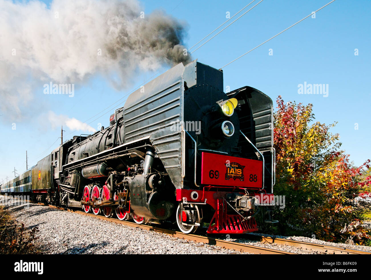 A Chinese QJ steam travels through the woods Stock Photo Alamy