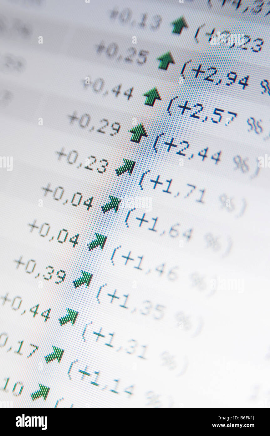 Stock market shares up screens hi-res stock photography and images - Alamy