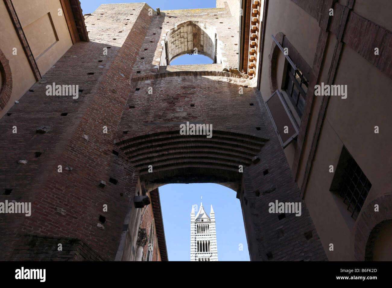 Bell Tower Steeple Cathedral of Siena Tuscany Italy Stock Photo