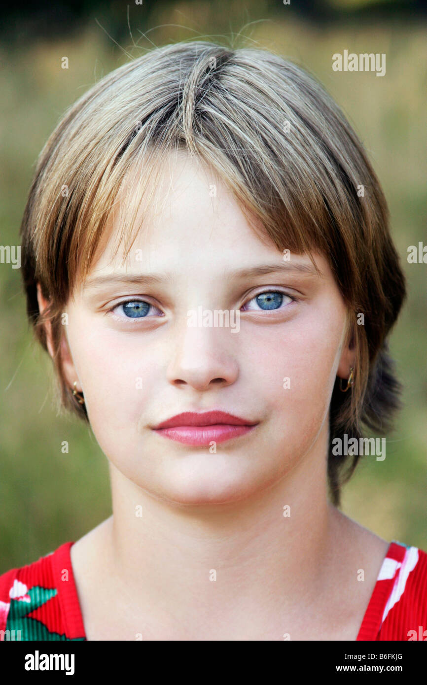 Girl, 9 years old, portrait Stock Photo Alamy