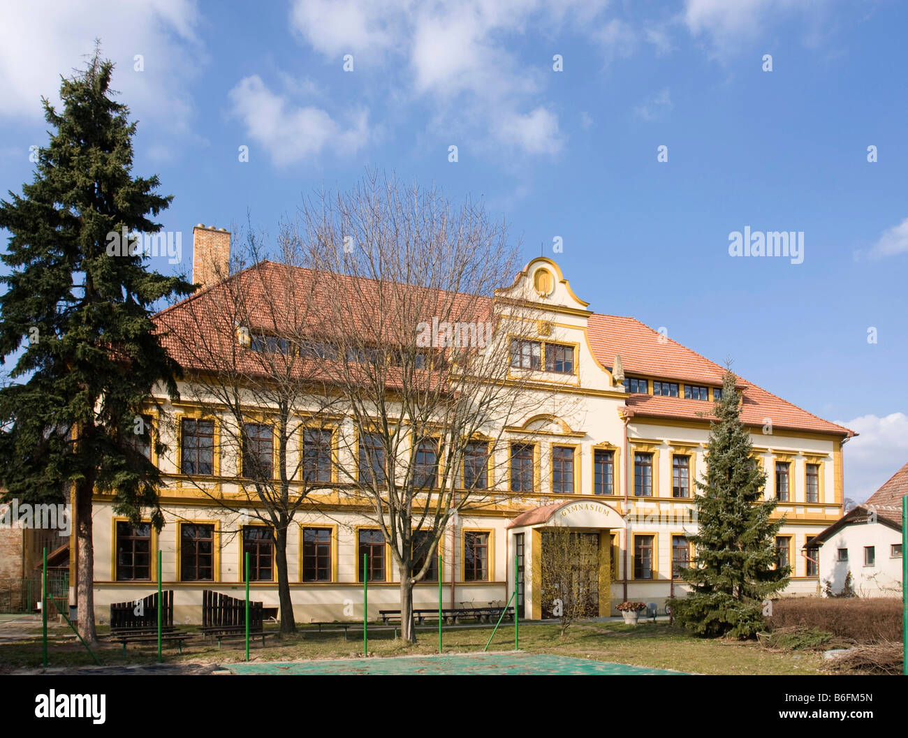 Grammar school in Slapanice, South Moravia, Czech Republic, Europe Stock Photo
