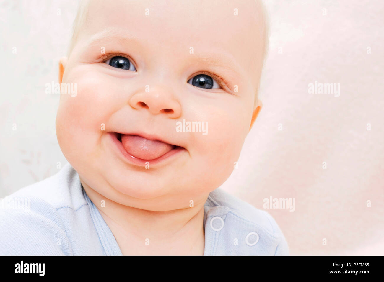 Smiling baby, 7 months Stock Photo