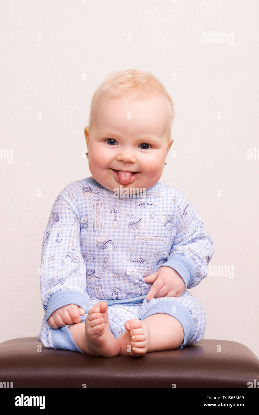 Smiling baby, 7 months Stock Photo