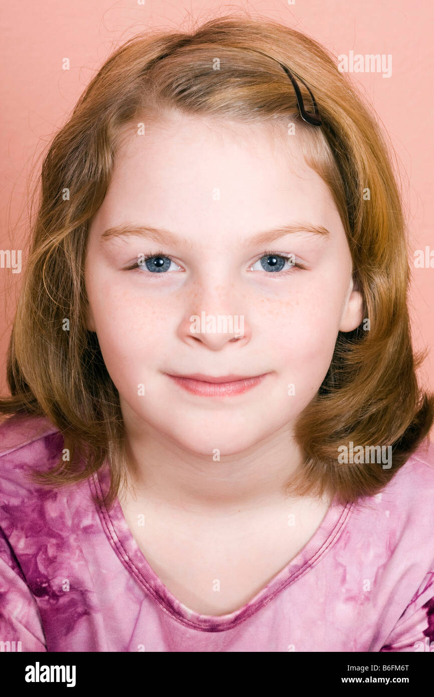 Little girl, 9 years, portrait Stock Photo