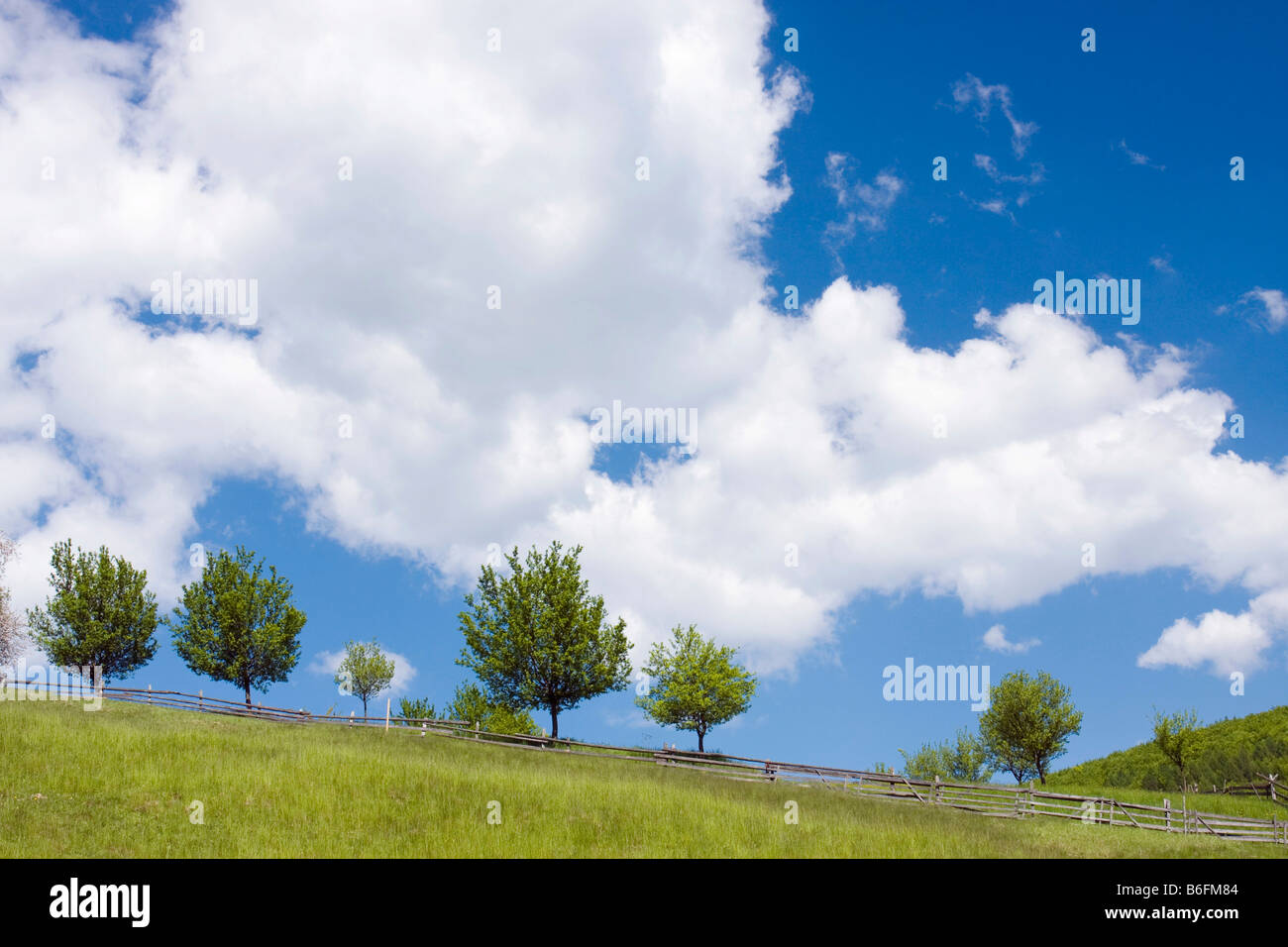 Spring landscape in Sidonie, Bile Karpaty, White Carpathian mountains protected landscape area, Zlin district, Moravia, Czech R Stock Photo