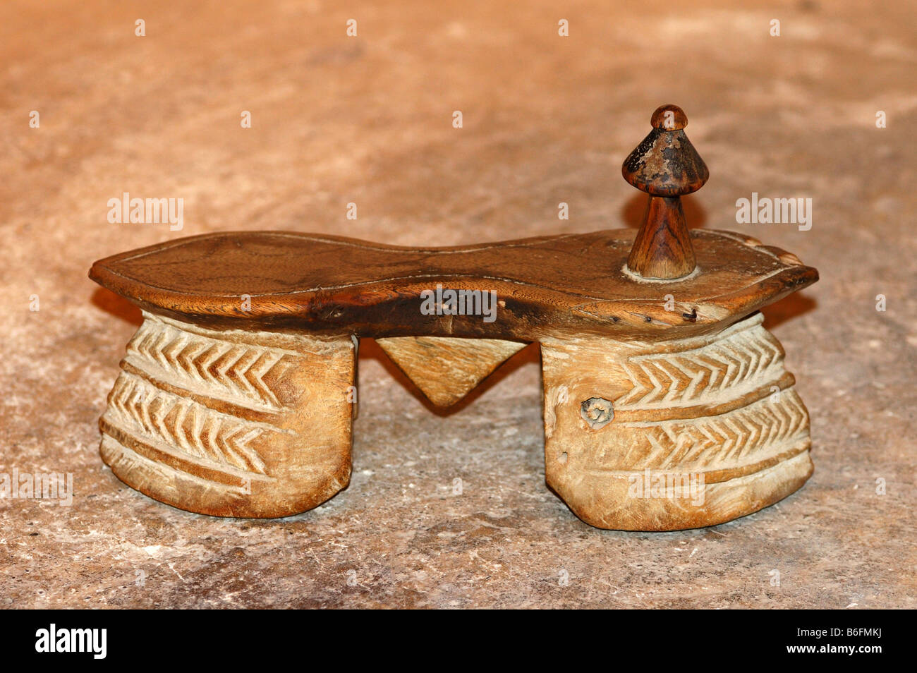 Wooden plateau shoe known as Qurhaf, part of the traditional costume for women in Oman, Jabrin Castle, Sultanate of Oman, Middl Stock Photo