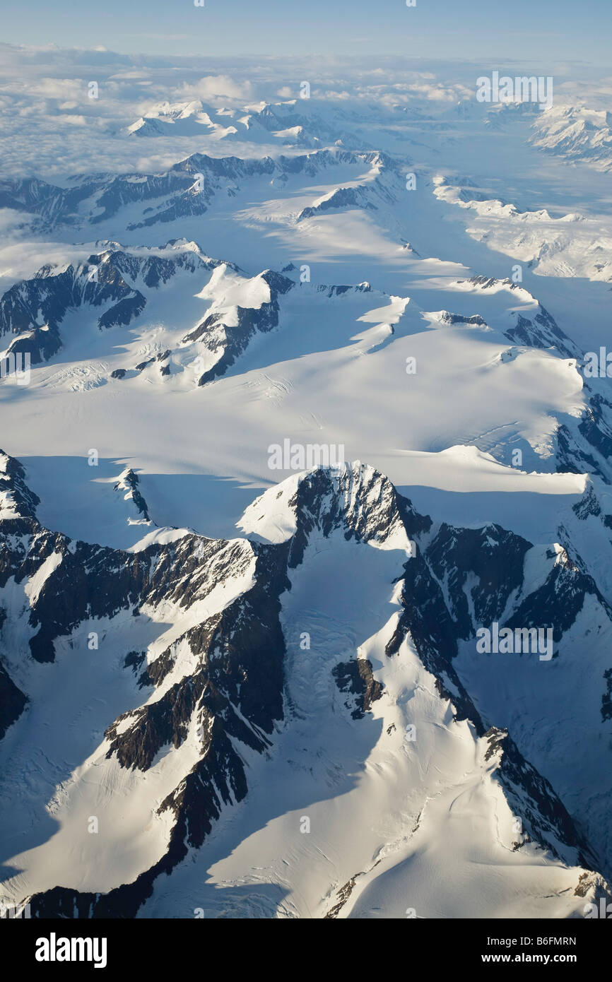 Aerial view of snow capped peaks in Alaska USA Stock Photo - Alamy
