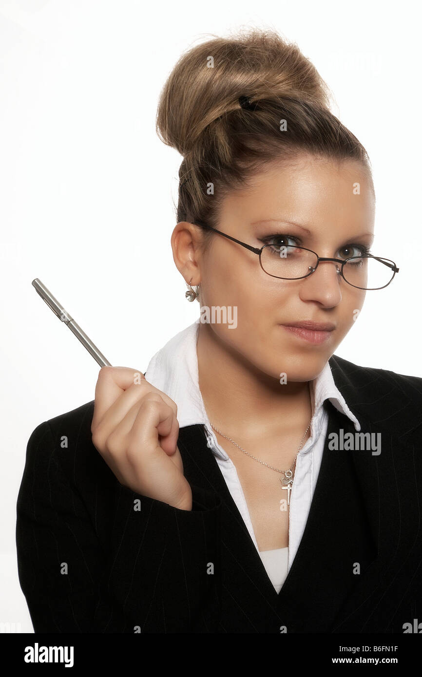 Woman holds in hands pen hi-res stock photography and images - Alamy