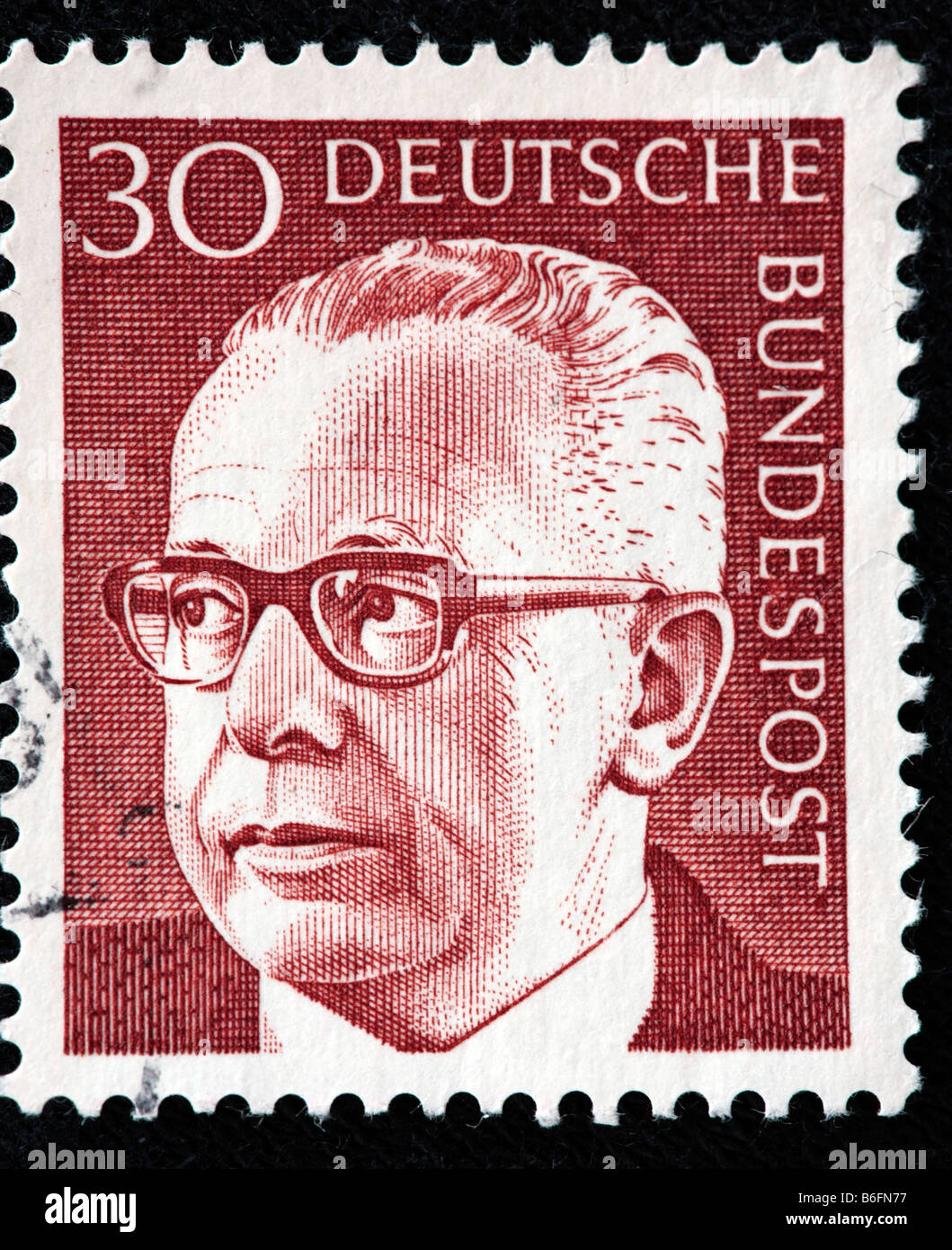 Gustav Heinemann, President of West Germany (1969-1974), postage stamp, Germany Stock Photo