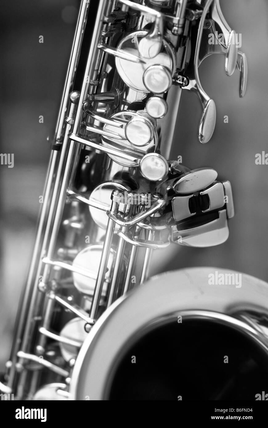 Impression of an old saxophone, section Stock Photo
