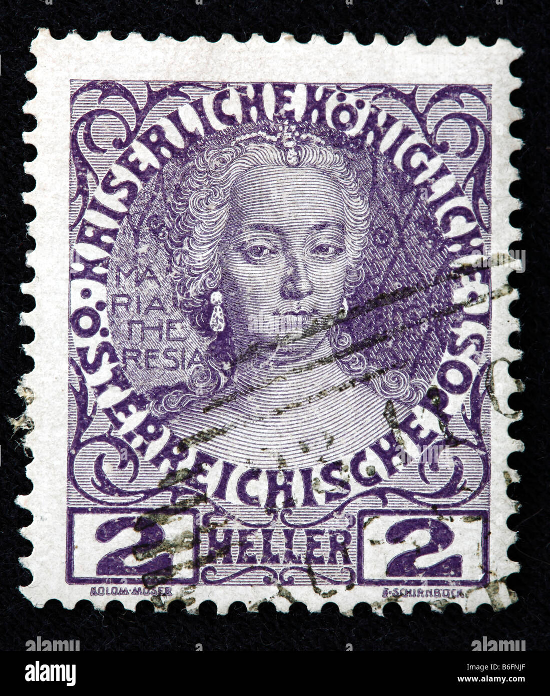 Maria Theresa, Holy Roman Empress, Archduchess of Austria, Queen of Hungary and Bohemia (1740-1780), postage stamp, Austria Stock Photo