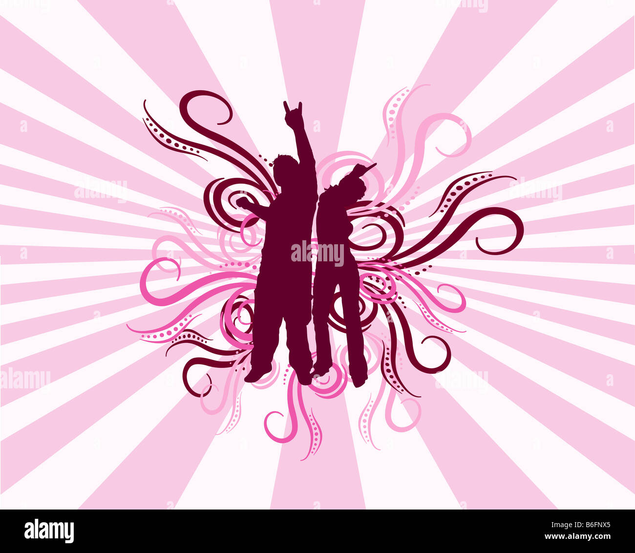 Illustration disco retro dancers hi-res stock photography and images ...