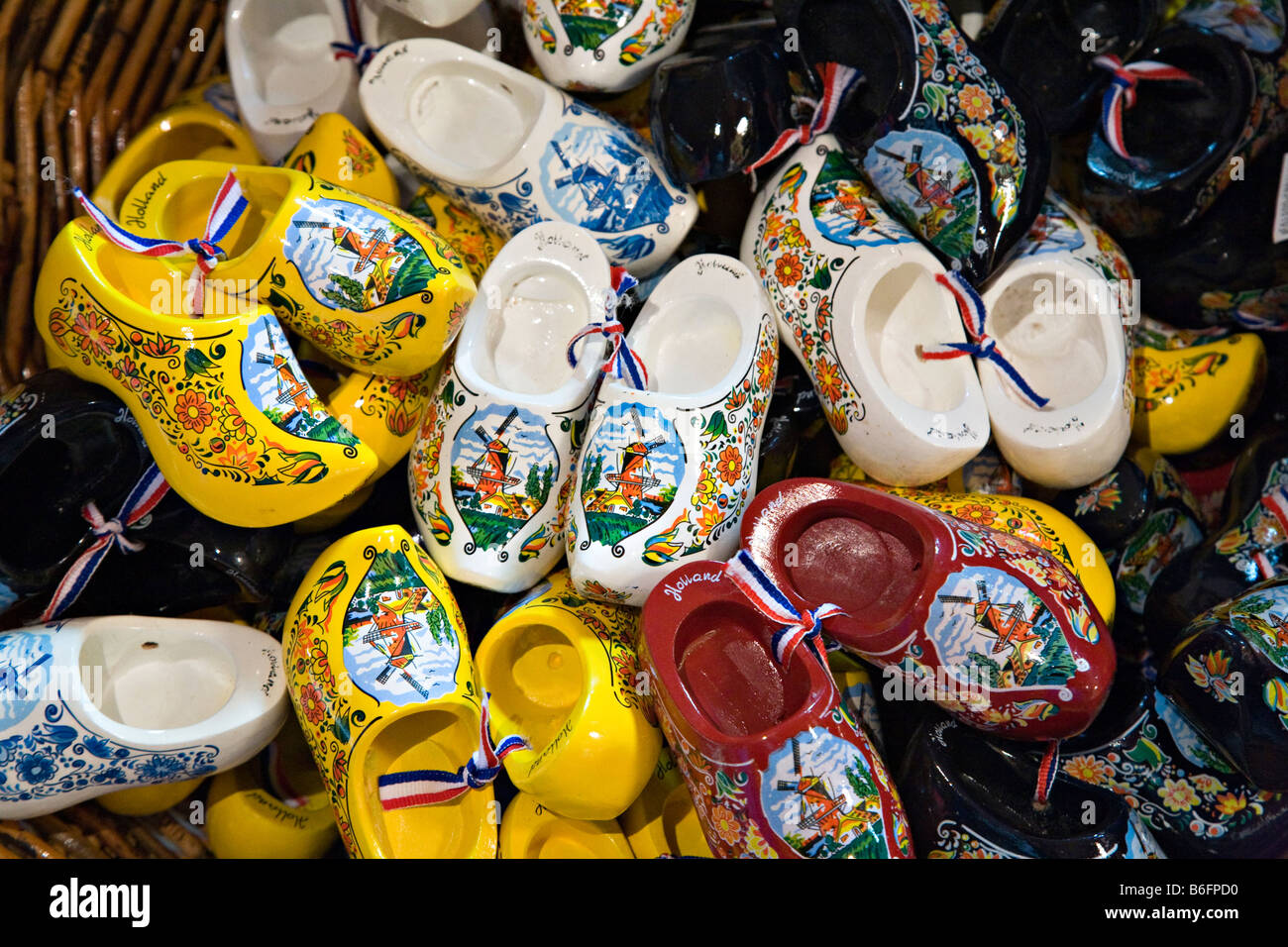 Clogs painted for tourist souvenirs Holland Netherlands Stock Photo Alamy