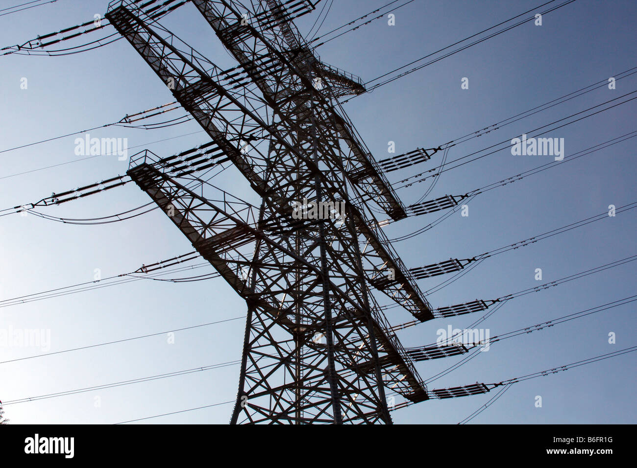 Electricity pylon, high voltage electrical power line, Lower Saxony
