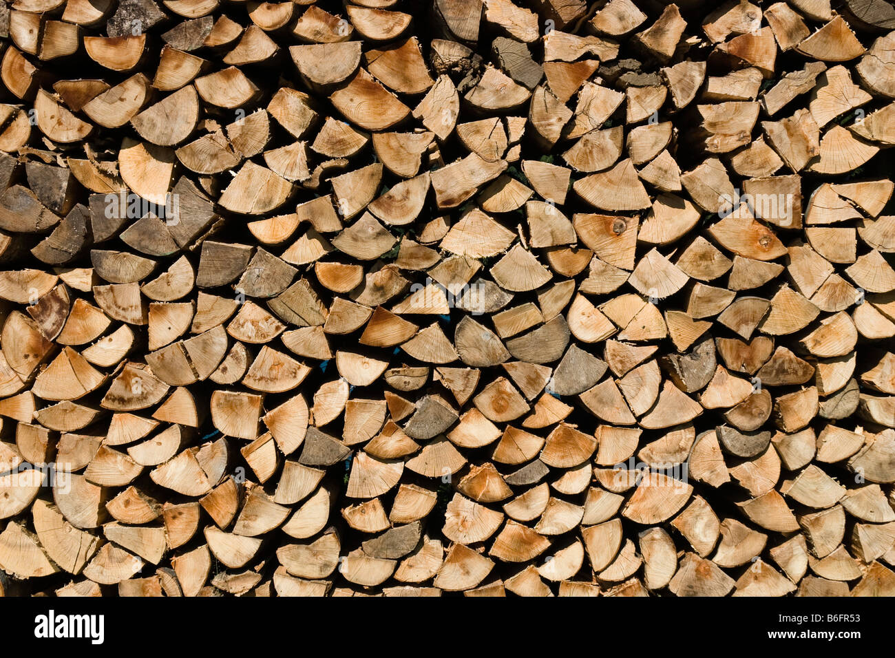 Firewood stacked, Bavaria, Germany, Europe Stock Photo
