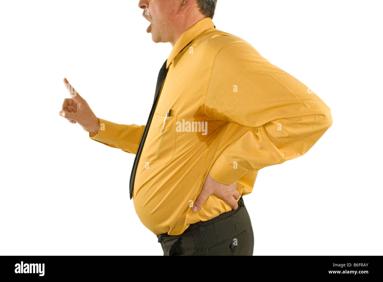 Businessman with sweaty armpits Stock Photo