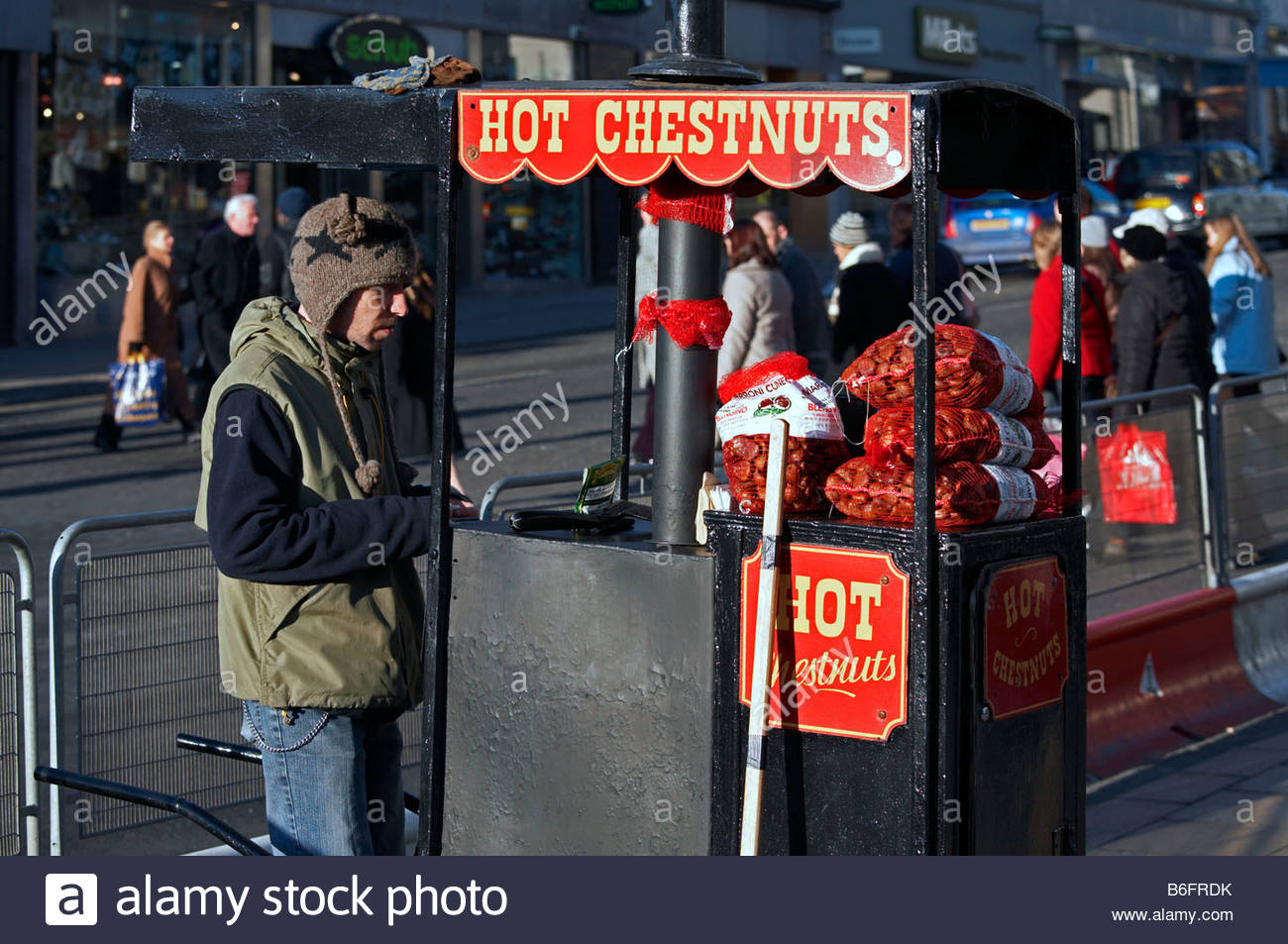 Roast chestnut seller hires stock photography and images Alamy