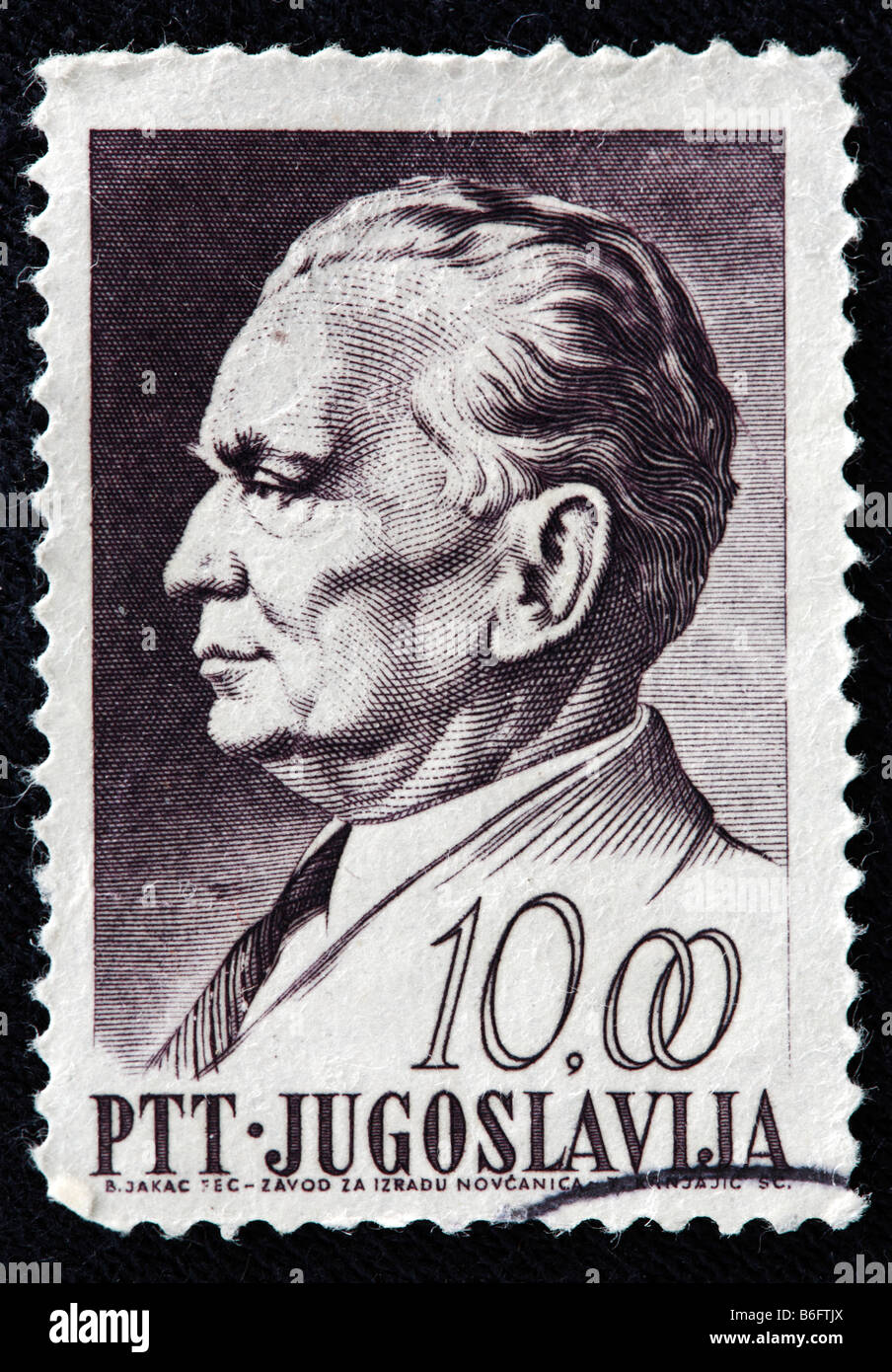 Josip Broz Tito, President of the Socialist Federal Republic of Yugoslavia (1953-1980), postage stamp, Yugoslavia Stock Photo
