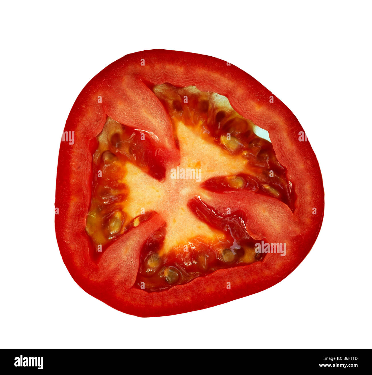 Detail of the slice of tomato - isolated Stock Photo - Alamy