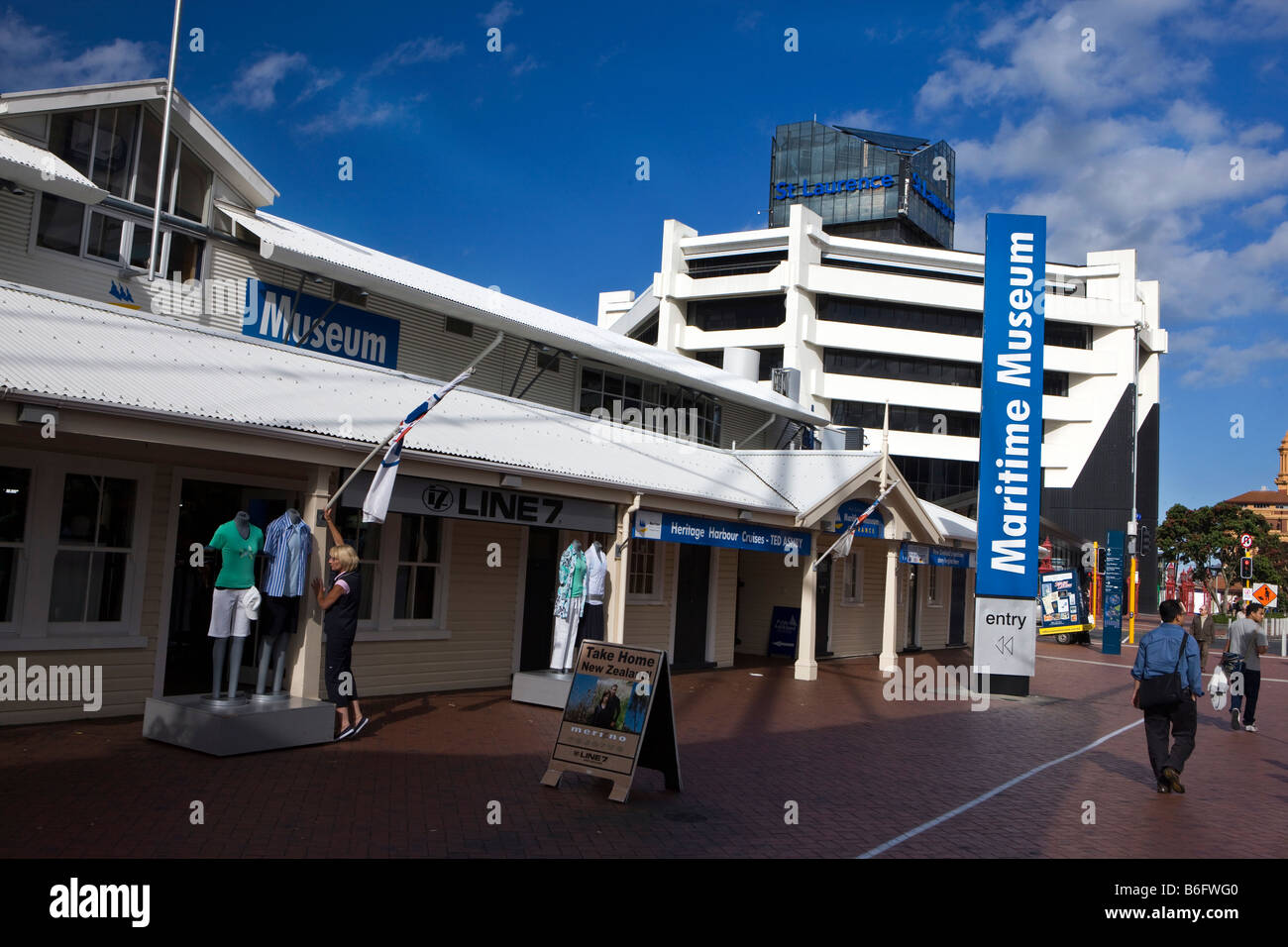 The Maritime Museum, between Princes Wharf and Viaduct Harbour, central business district, Auckland, New Zealand Stock Photo
