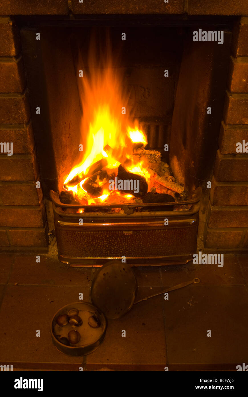 Roasted Chestnuts By An Open Fire Stock Photo 21247694 Alamy
