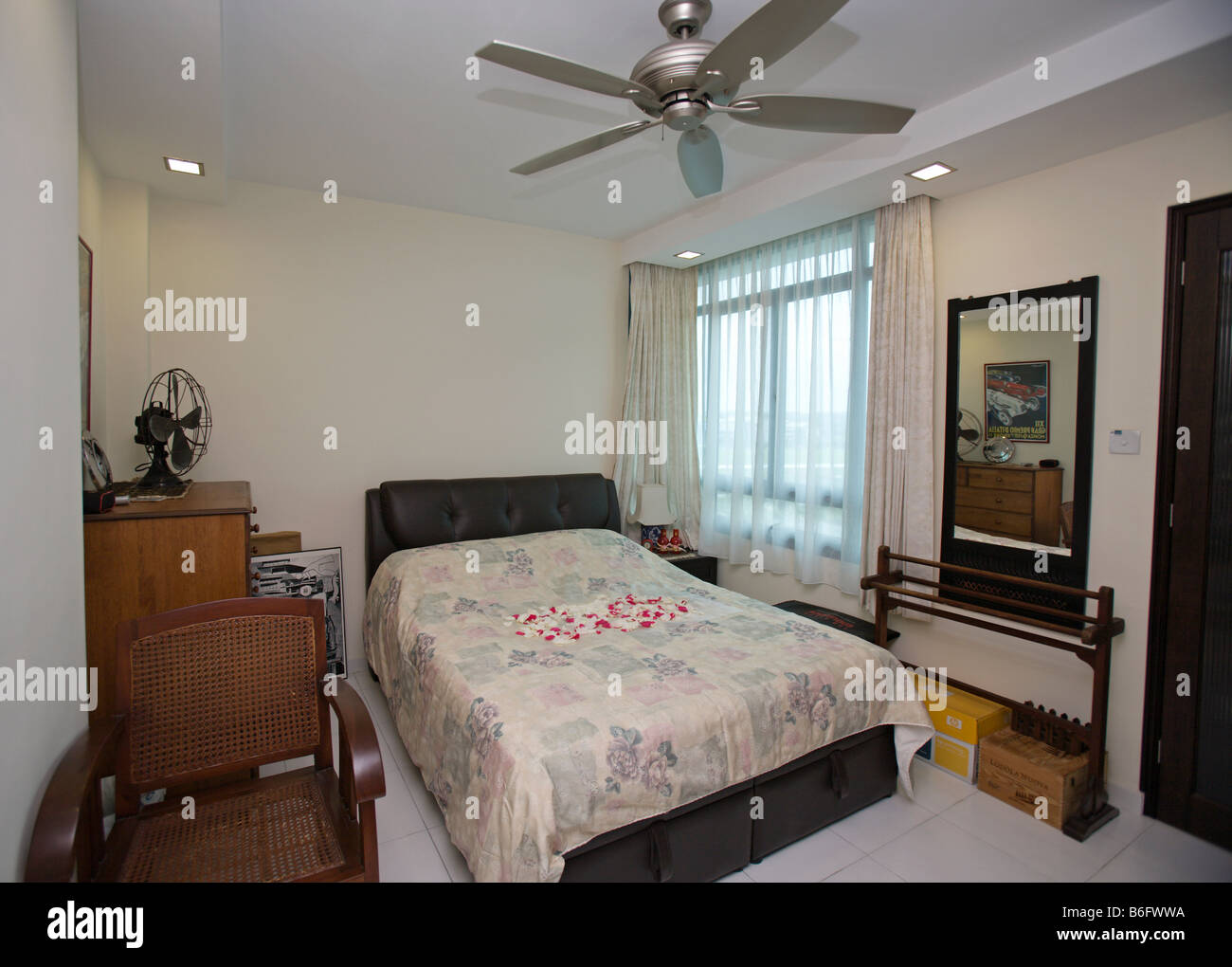 Modern chinese room, HDB Apartments, Singapore Stock Photo