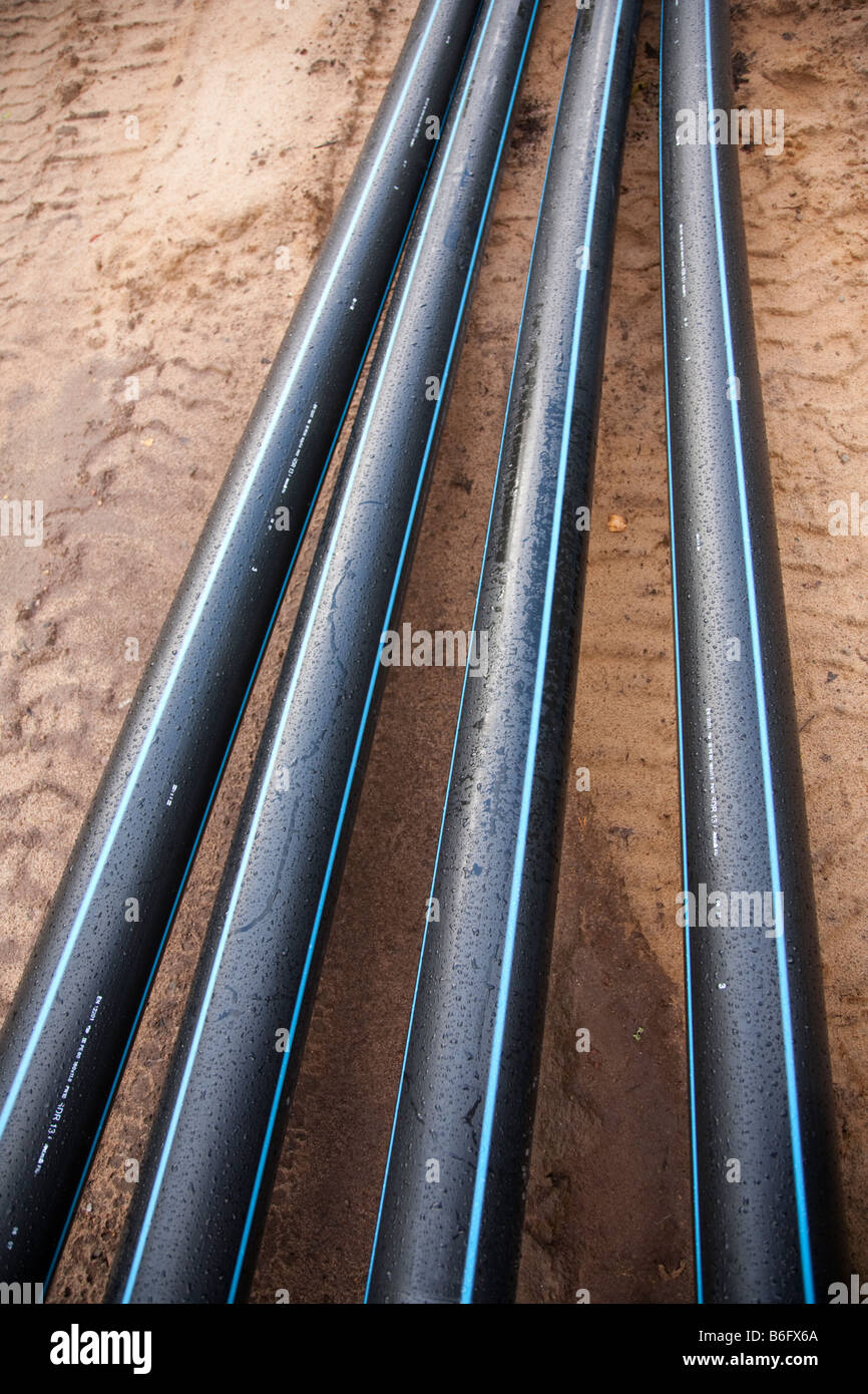 Black PVC water pipes laying on the ground Stock Photo 21248146 Alamy