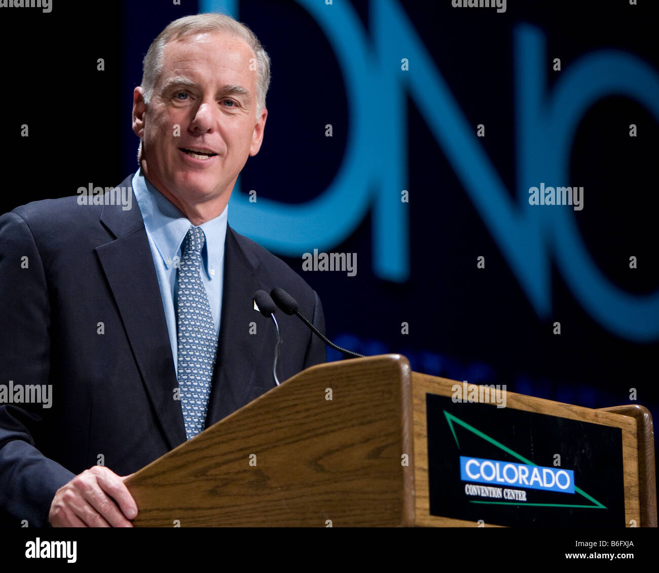 DNC Chairman Howard Dean addresses the Rural Caucus at the Democratic National Convention in Denver, Colorado Stock Photo