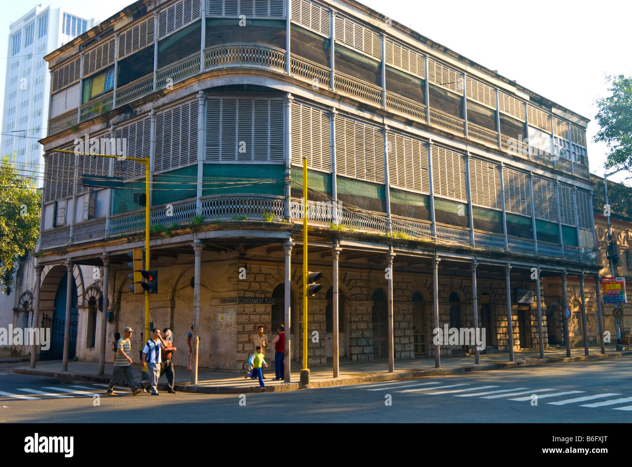 Corner of Government Place and Wellesley Place, Kolkata, India Stock Photo