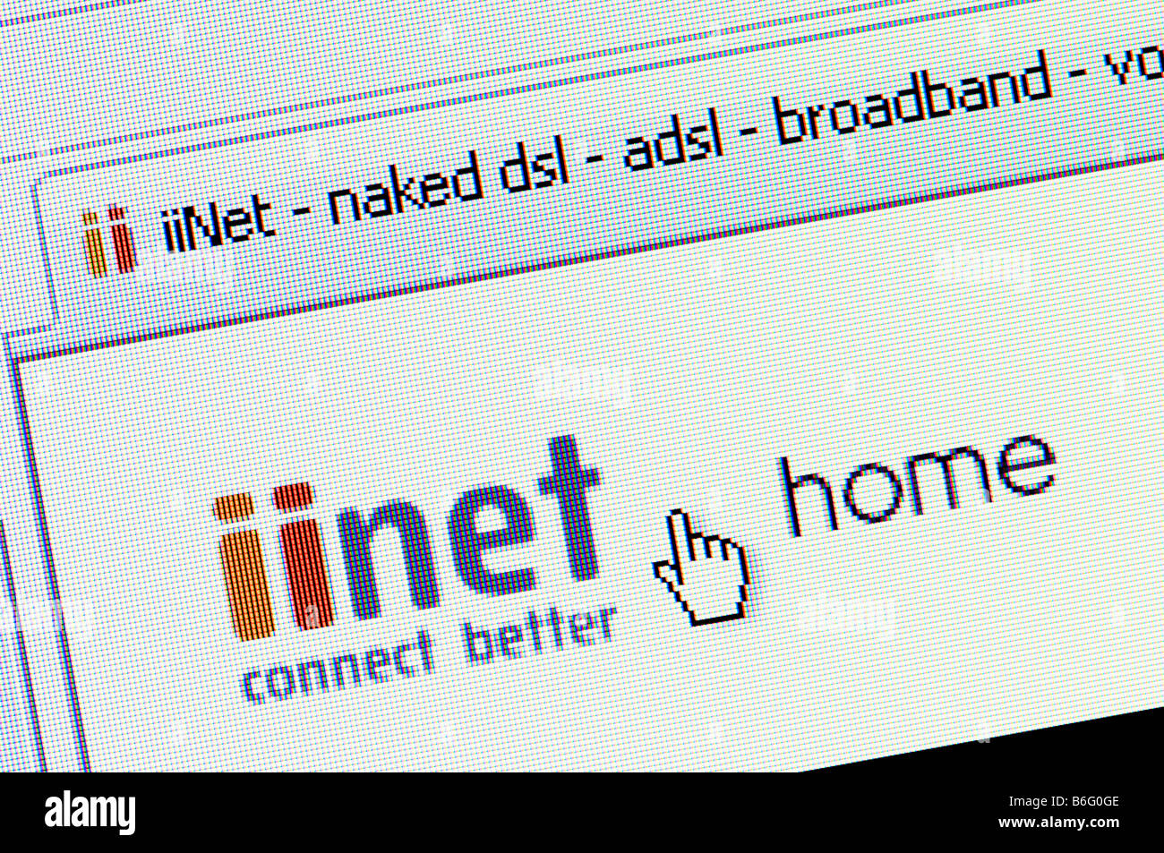 Macro screenshot of iinet website iinet is one of the biggest ISPs in Australia Editorial use only Stock Photo