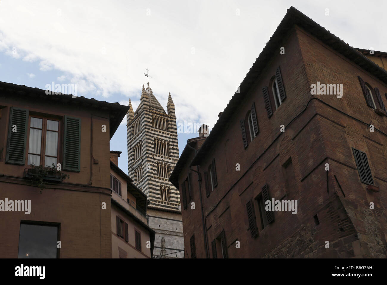 Bell Tower Steeple Cathedral of Siena Tuscany Italy Stock Photo