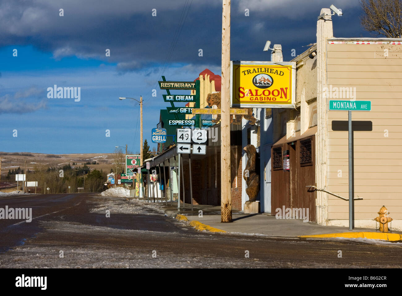 Downtown East Glacier, Montana Stock Photo Alamy