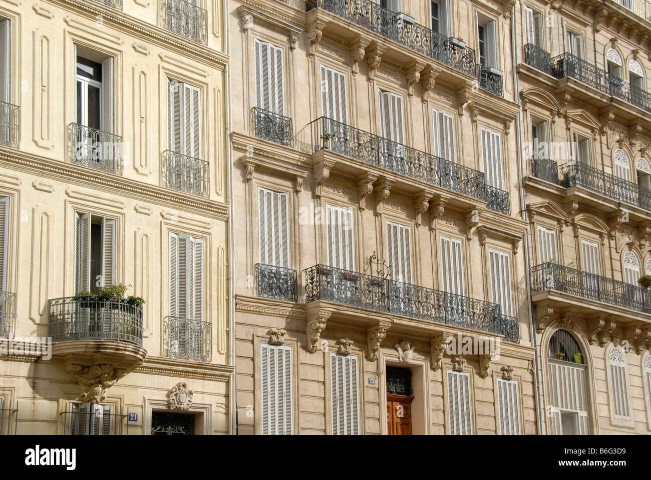 House facades, Marseille, France Stock Photo Alamy